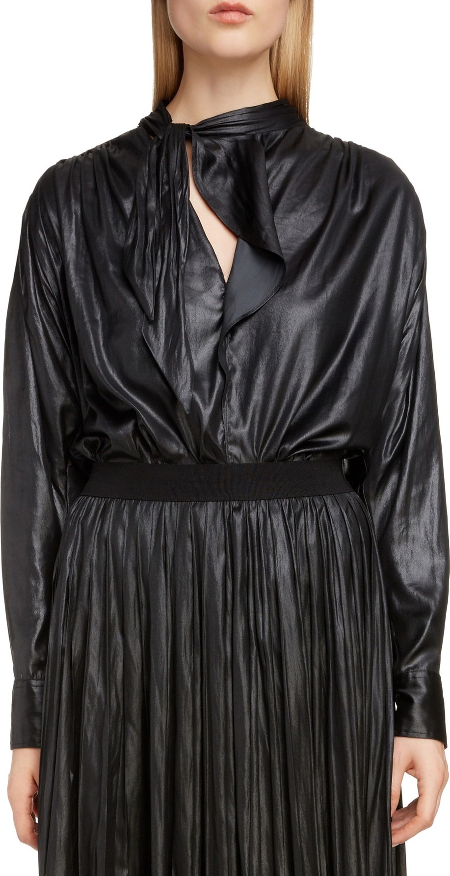 Isabel Marant Coated Tie Neck Blouse
