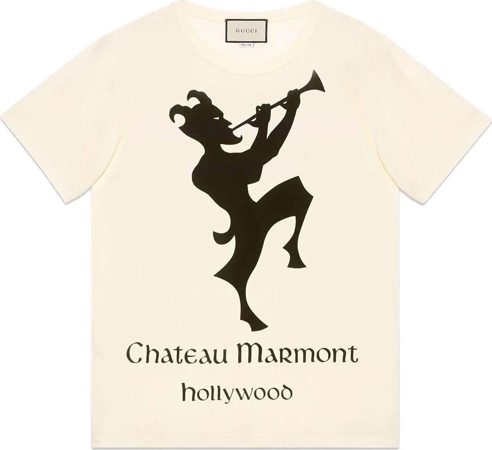 Gucci Oversize T-shirt with Chateau Marmont print