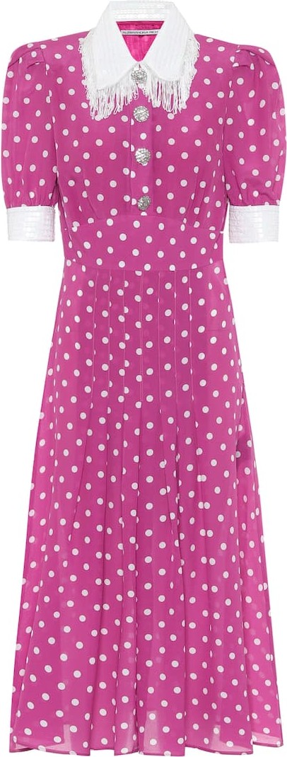 Alessandra Rich Polka-dot silk dress