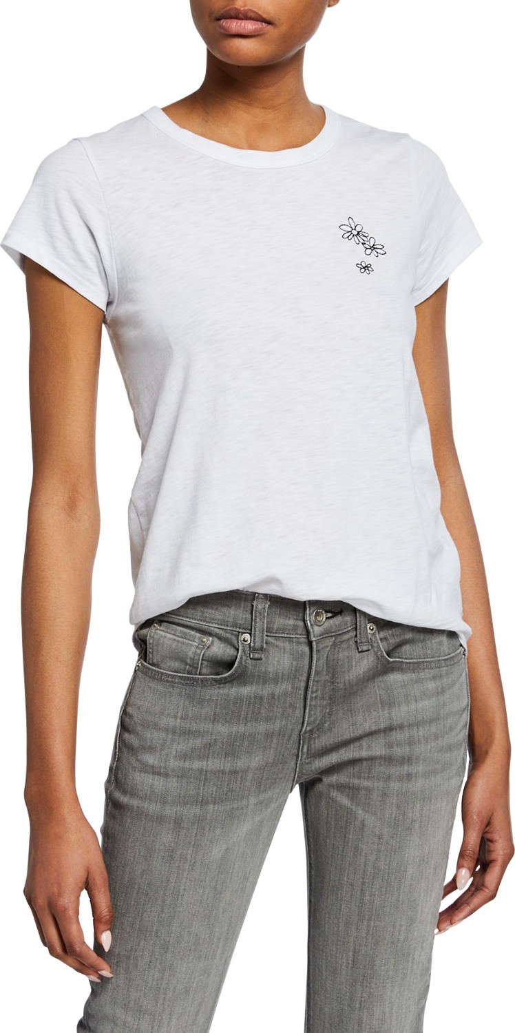 Rag & Bone Flower Cluster Crewneck Short-Sleeve Tee
