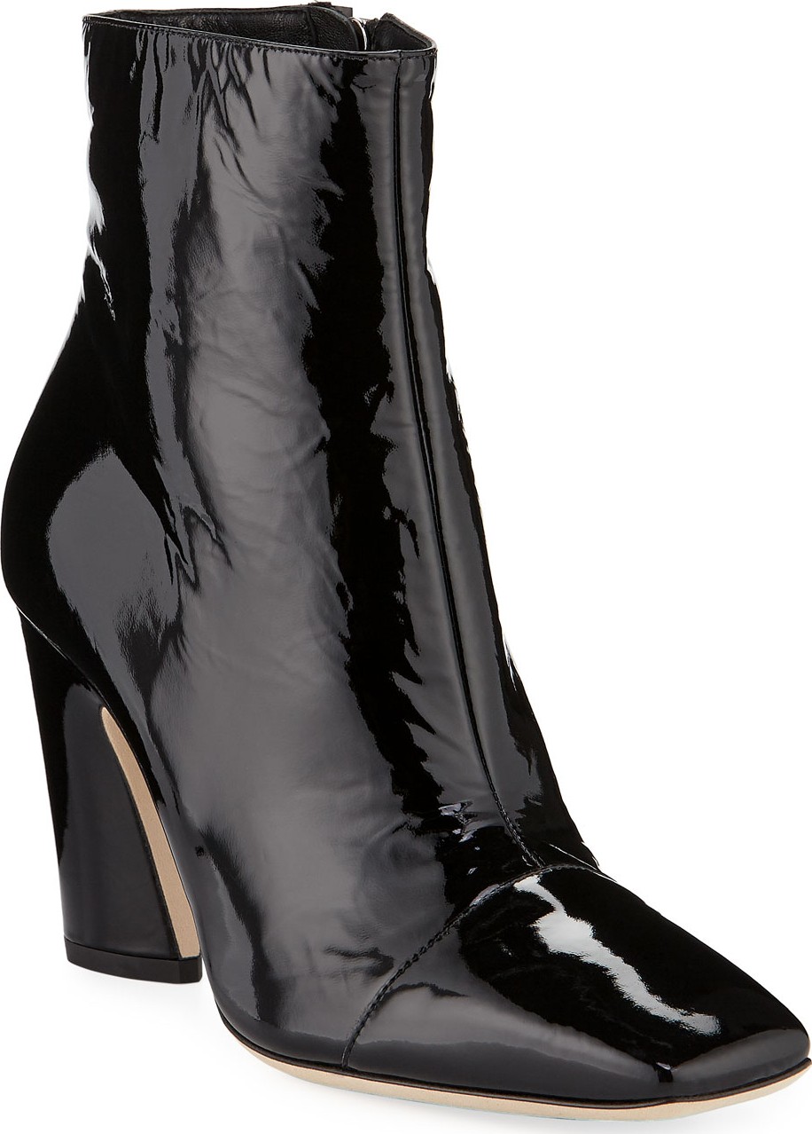 Jimmy Choo Mirren Shiny 85mm Booties  Black