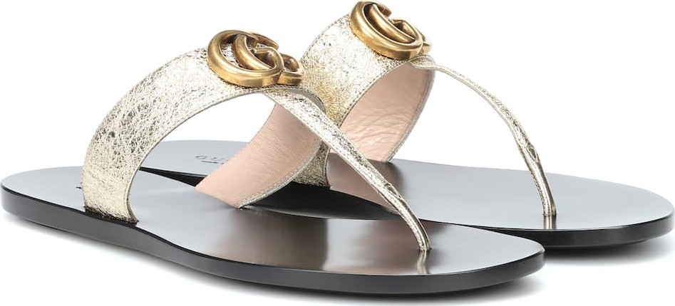 Gucci Double G leather sandals