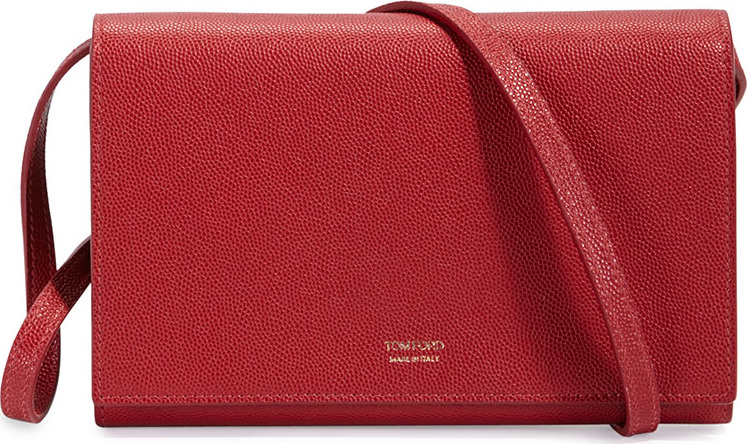 TOM FORD Leather Flap Wallet on Strap