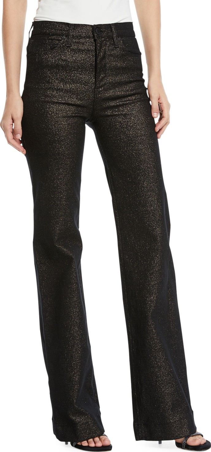 Hudson Holly High-Rise Metallic Wide-Leg Jeans