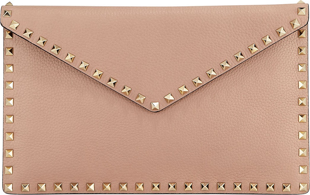 Valentino Rockstud Large Envelope Clutch Bag