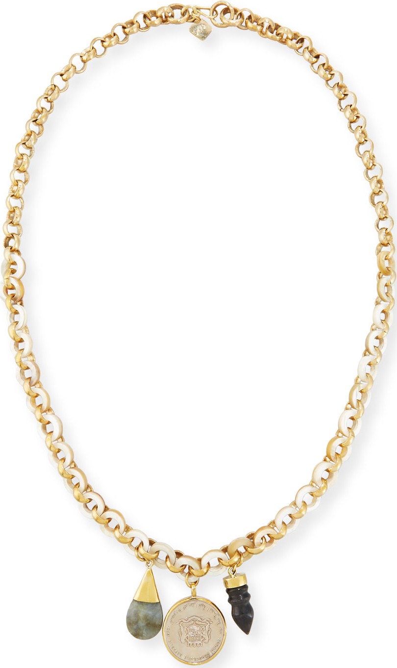 Ashley Pittman Mpenzi Long Triple-Charm Necklace