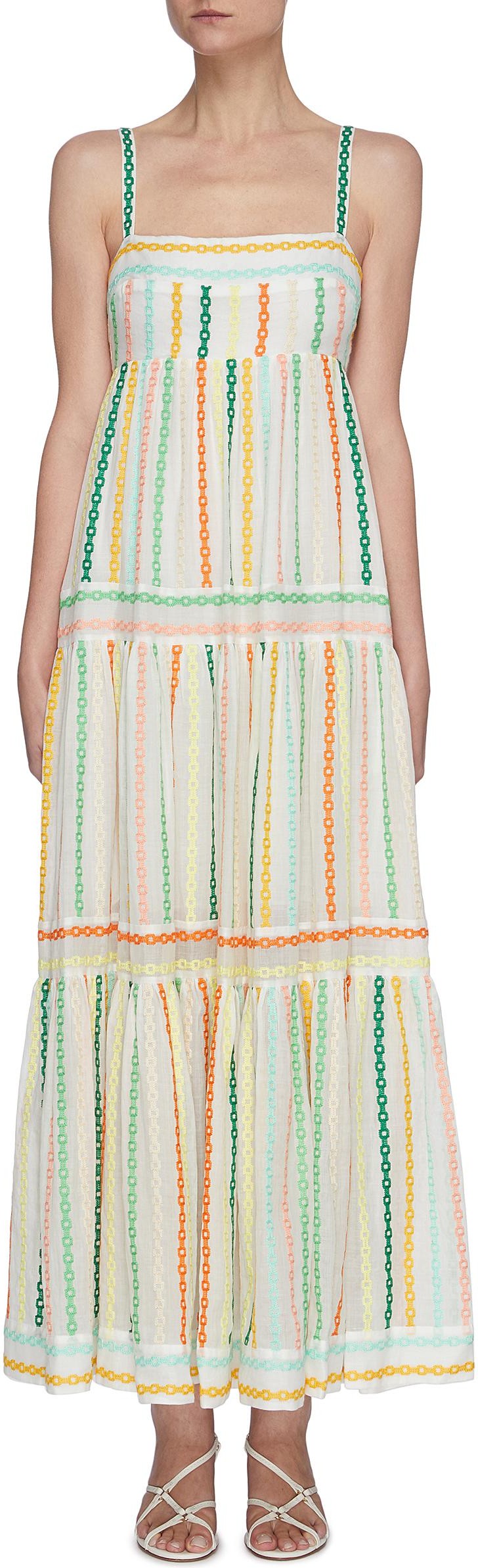 Zimmermann ''Amelie' embroidered tiered sundress