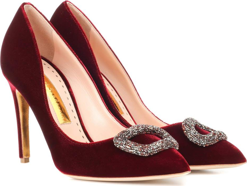 Rupert Sanderson Malory embellished velvet pumps