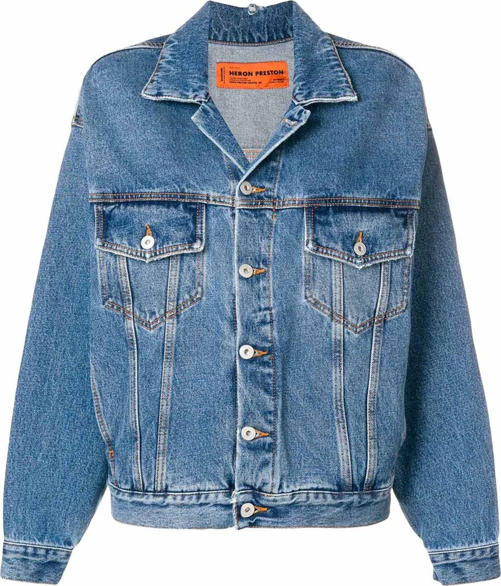 Heron Preston oversized graphic denim jacket