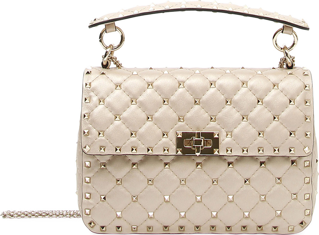 Valentino Rockstud Spike Medium Quilted Leather Shoulder Bag