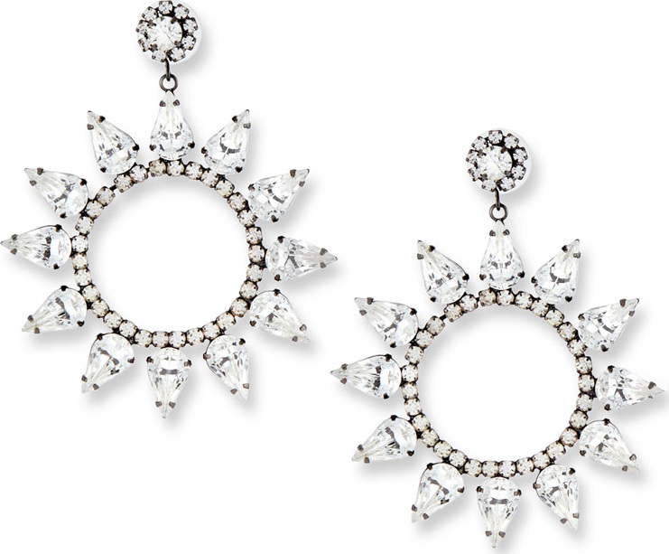 Kenneth Jay Lane Crystal Circle Drop Earrings