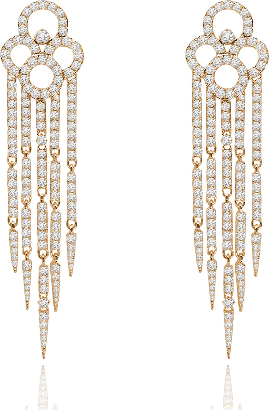 SUTRA 18K Rose Gold & Diamond Tassel Earrings