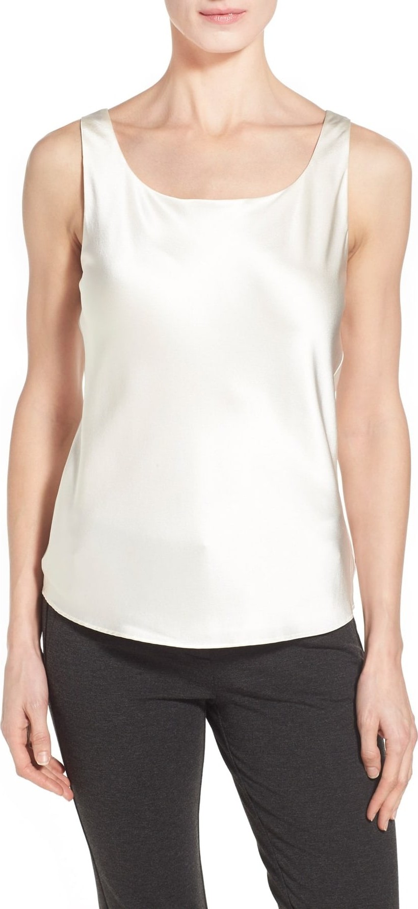 Lafayette 148 New York Silk Charmeuse Tank