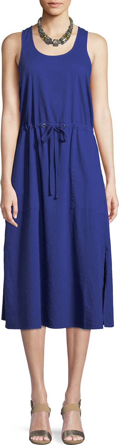 Eileen Fisher Soft Organic Cotton Twill Racerback Midi Dress