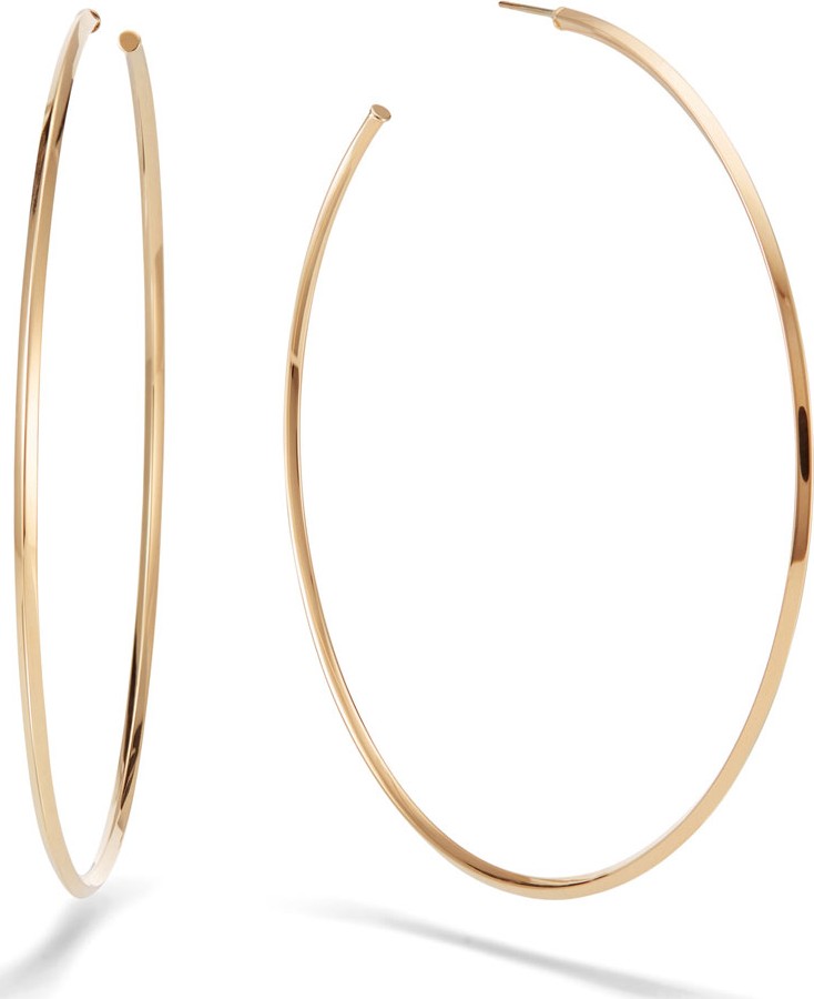 Lana Hollow 14k Gold Skinny Hoop Earrings