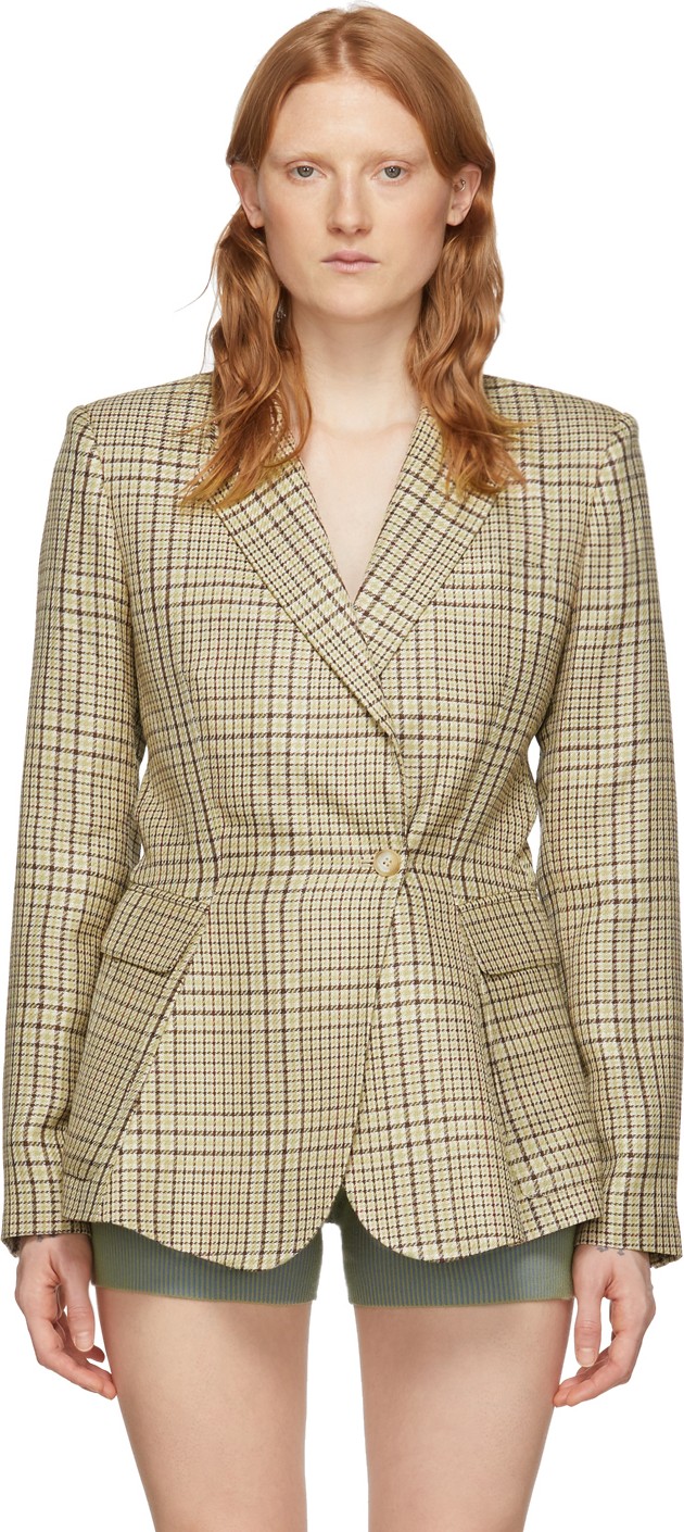 Jacquemus Green Check 'La Vest Qui Vole' Blazer