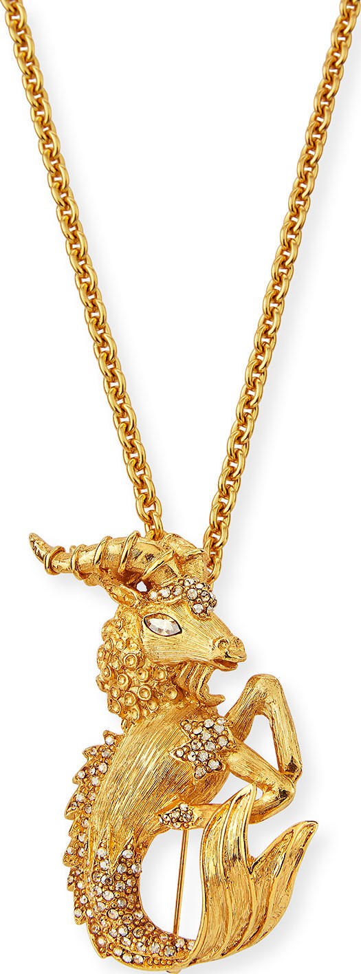 Oscar De La Renta Crystal Ram Brooch
