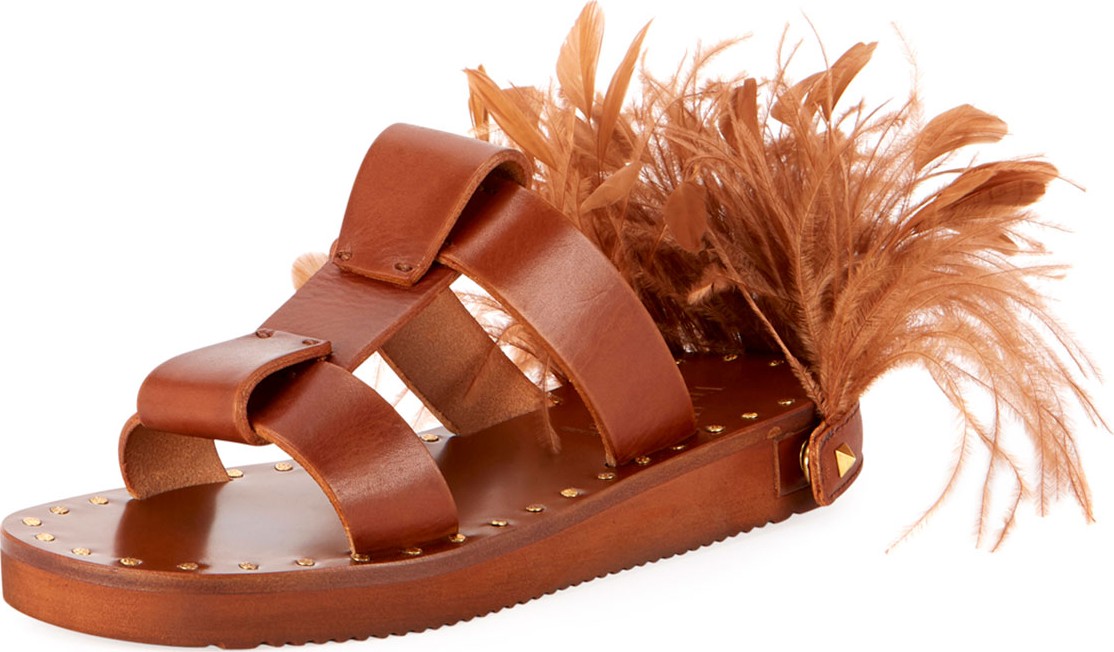 Valentino Runway Feather Sandals