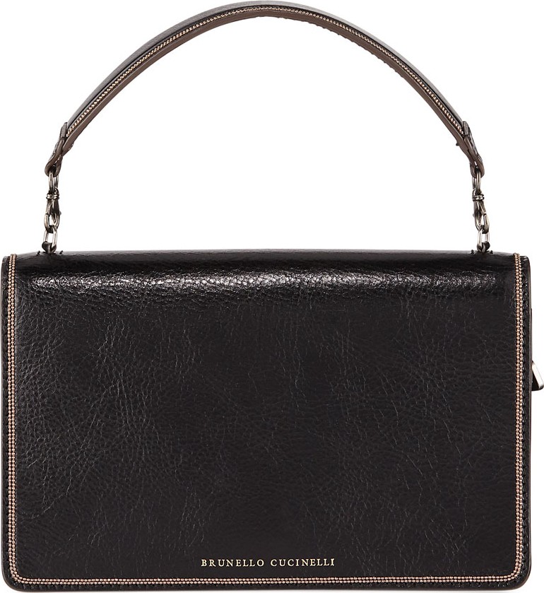 Brunello Cucinelli Small Leather Top-Handle Crossbody Bag