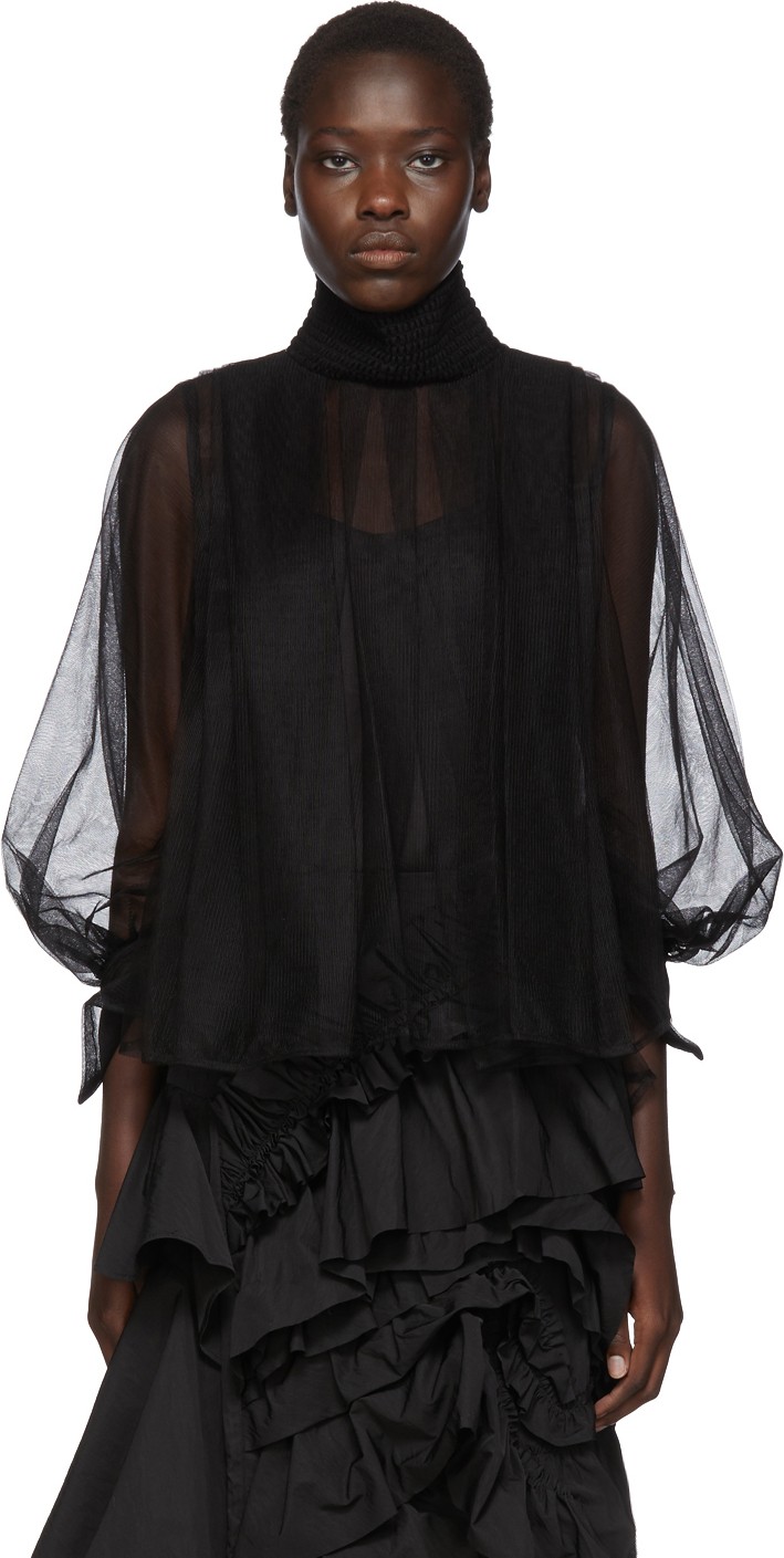 Chika Kisada Black Tulle Blouse