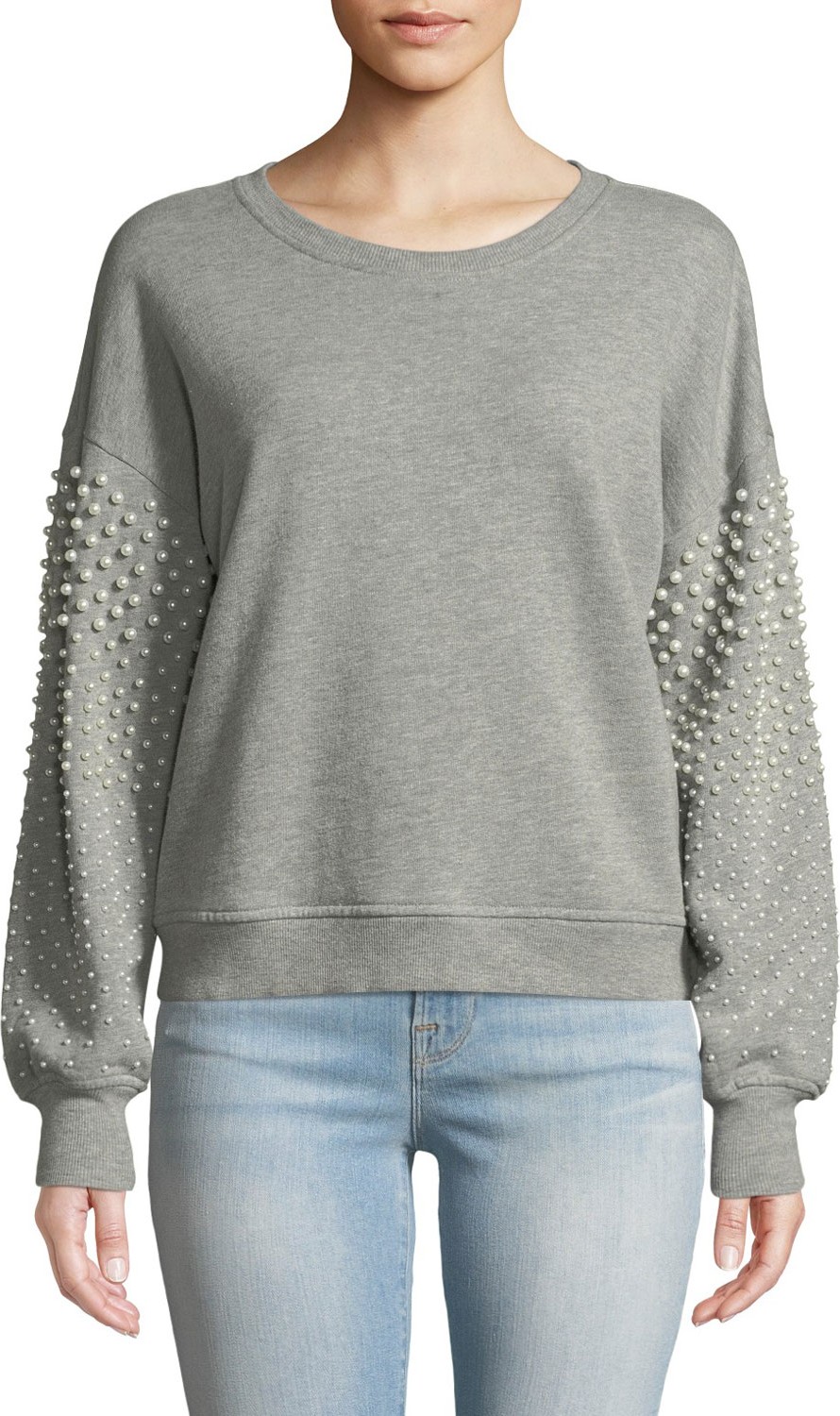 Joie Sanceska Pearly-Stud Cotton Sweatshirt