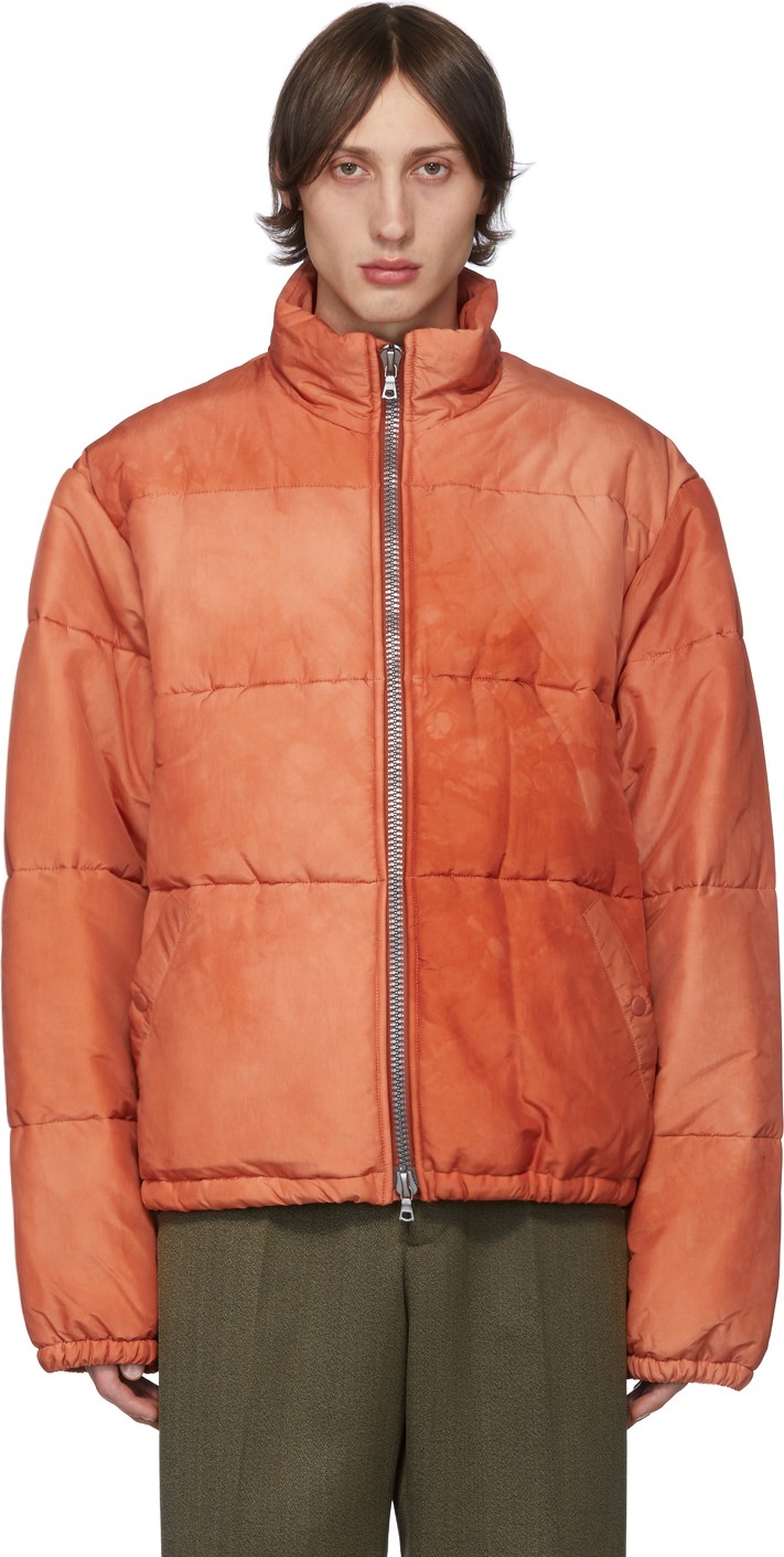 Our Legacy Orange Silk Walrus Puffa Jacket