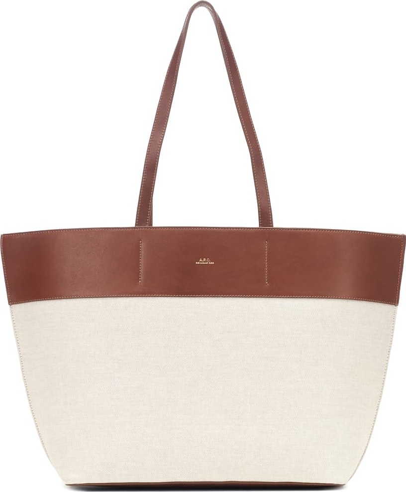 A.P.C. Totally leather-trimmed canvas tote
