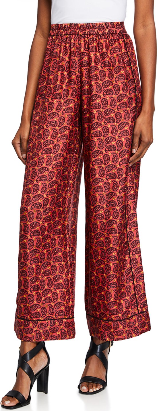 KOBI HALPERIN Eliza Printed Wide-Leg Pull-On Pants