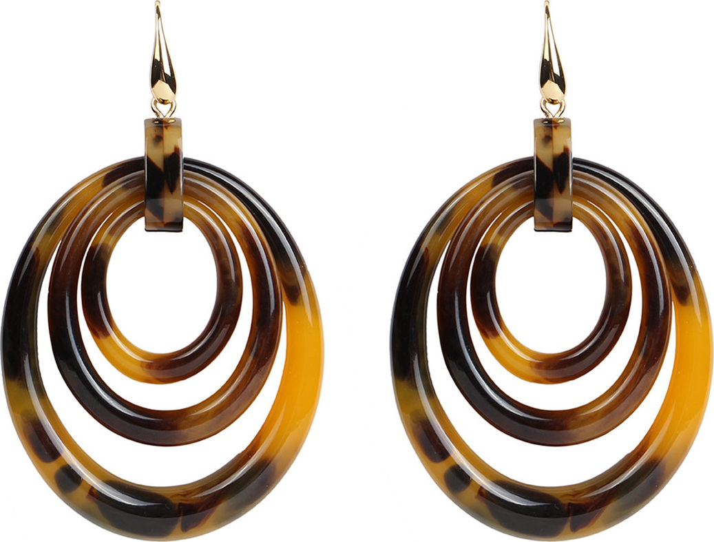 Ben-Amun Multi-Circle Drop Earrings, Tortoise