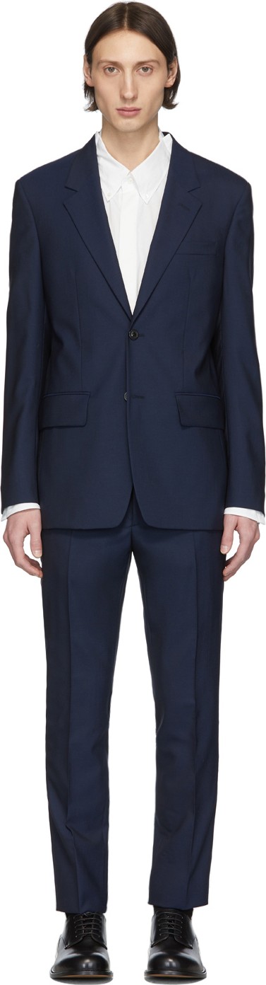 Maison Margiela Navy Wool Poplin Suit