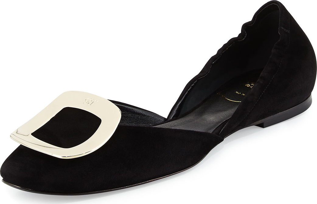 Roger Vivier Ballerine Chips Suede d'Orsay Flat