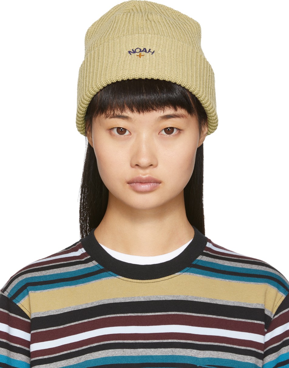 Noah NYC Beige Core Logo Beanie