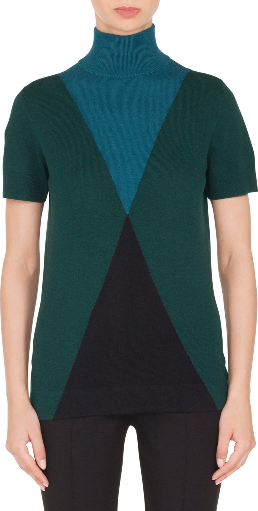 Akris Punto Wool & Cashmere Argyle Sweater