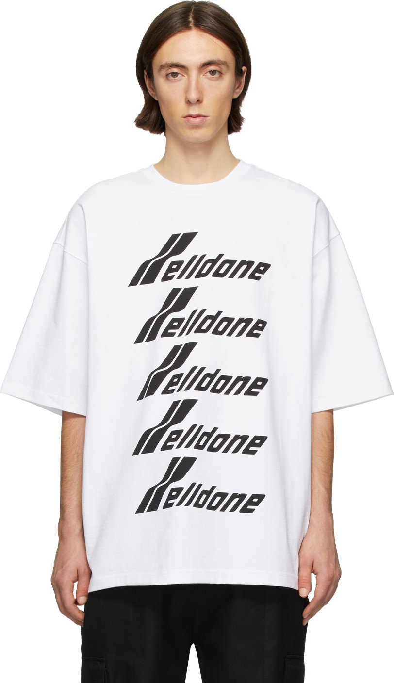 We11done White & Black Logo T-Shirt