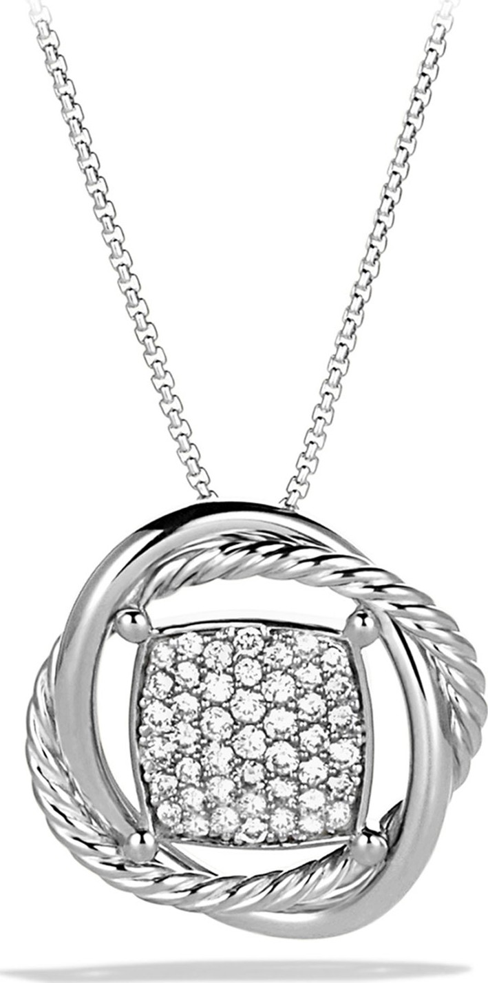 David Yurman 11mm Pave Diamond Infinity Necklace