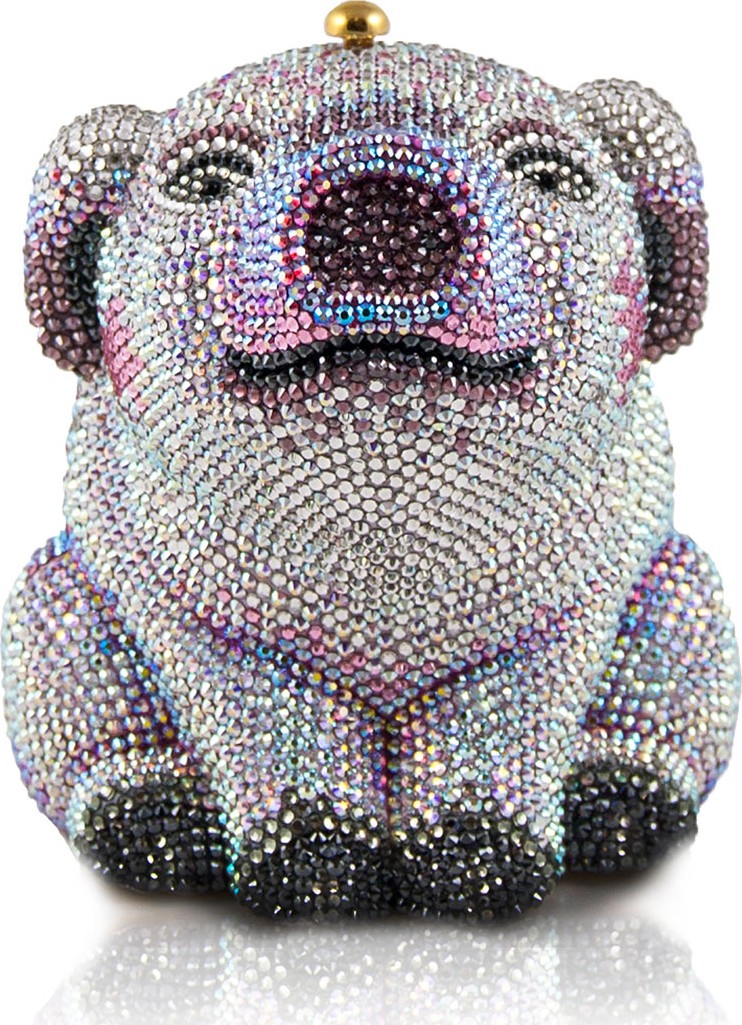 Judith Leiber Piglet Crystal Minaudiere Clutch Bag