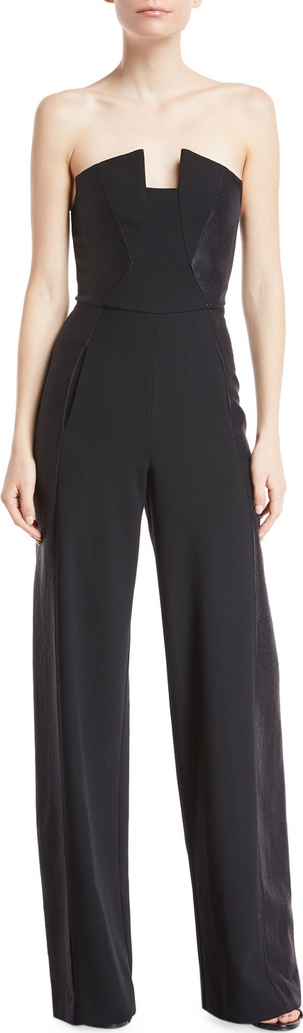 Black Halo Lena Tuxedo Strapless Jumpsuit