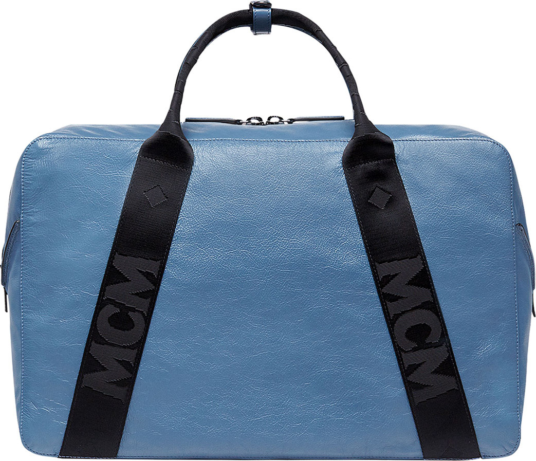 MCM Men's Stadt Large Lambskin Leather Duffel Tote Bag