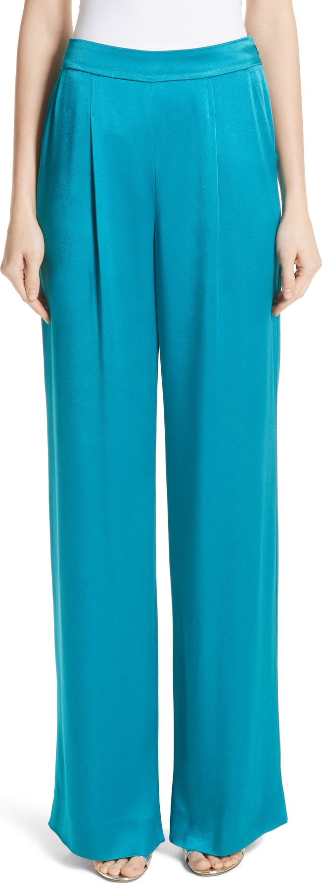 St. John Wide Leg Liquid Crepe Pants