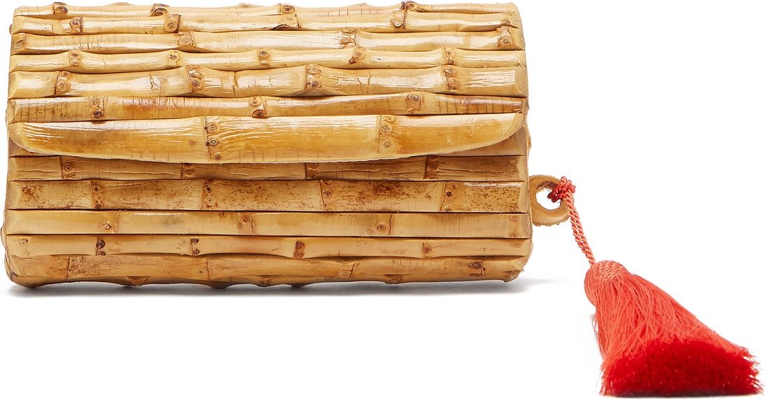 Glorinha Paranagua Cecilia tassel-embellished bamboo clutch