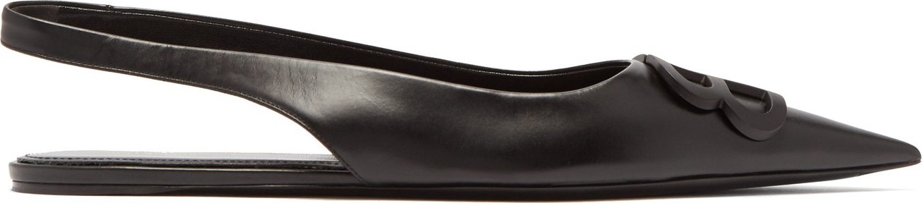 Balenciaga BB slingback leather flats