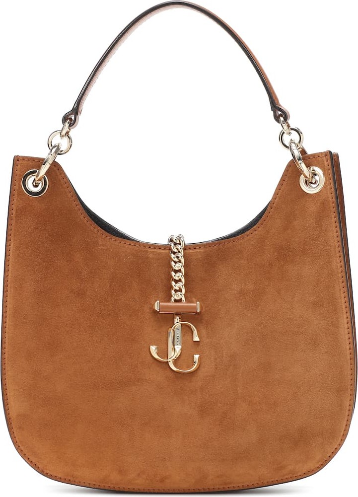 Jimmy Choo Varenne Hobo Medium suede shoulder bag
