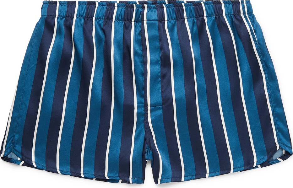 Derek Rose Bailey Striped Silk Boxer Shorts