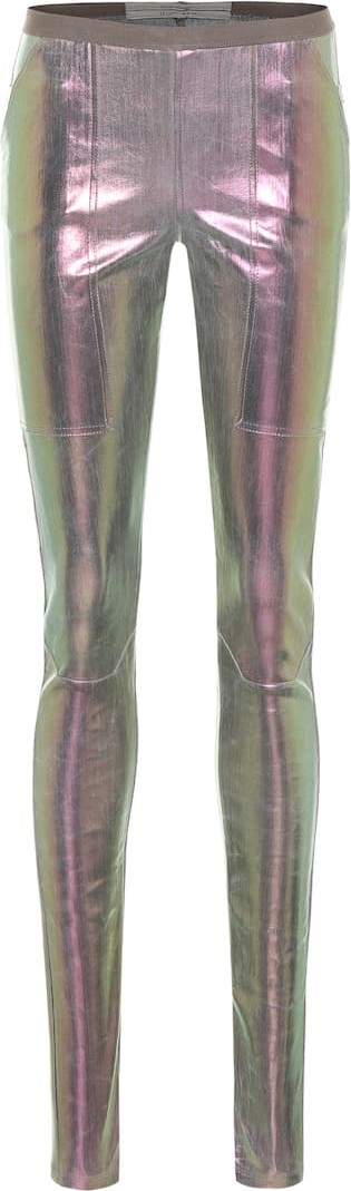 Rick Owens Easy Nagakin metallic denim leggings