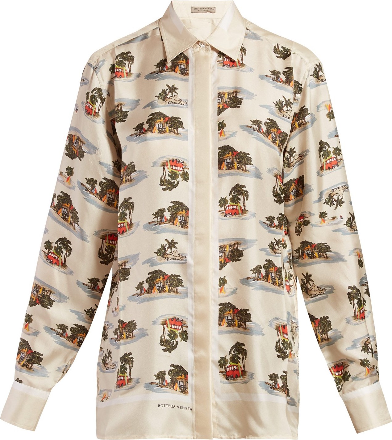 Bottega Veneta Hawaiian-print twill shirt