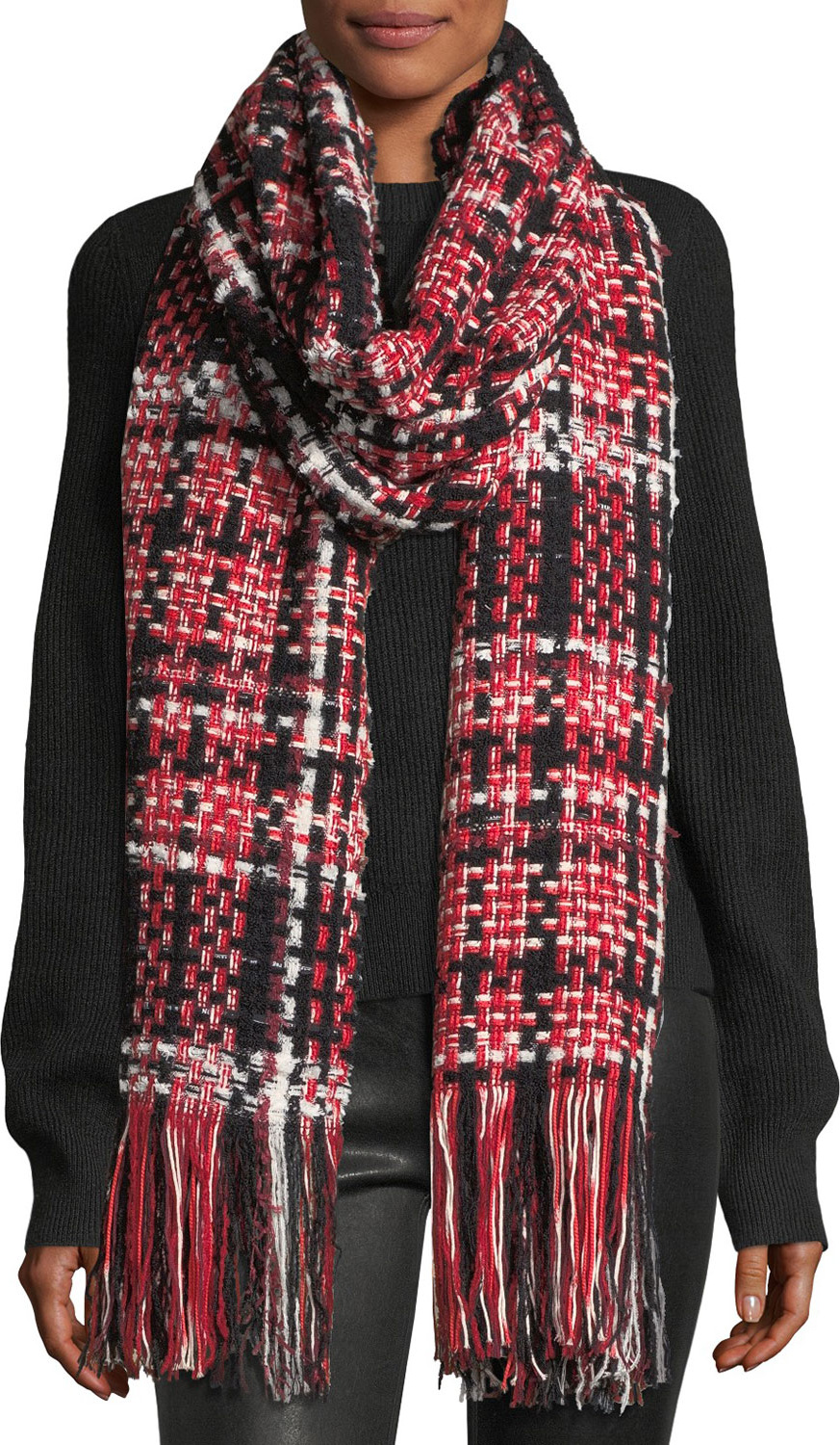 Rag & Bone Linton Tweed Fringed Wool-Blend Scarf