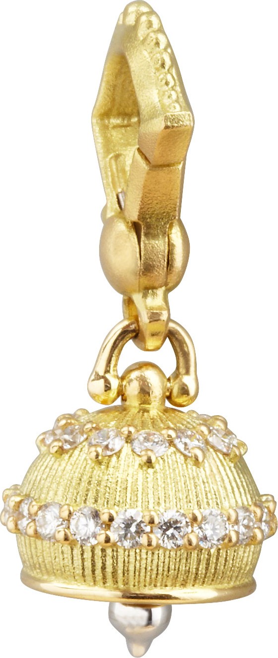 Paul Morelli 18k Granulated Meditation Bell Pendant, 10mm