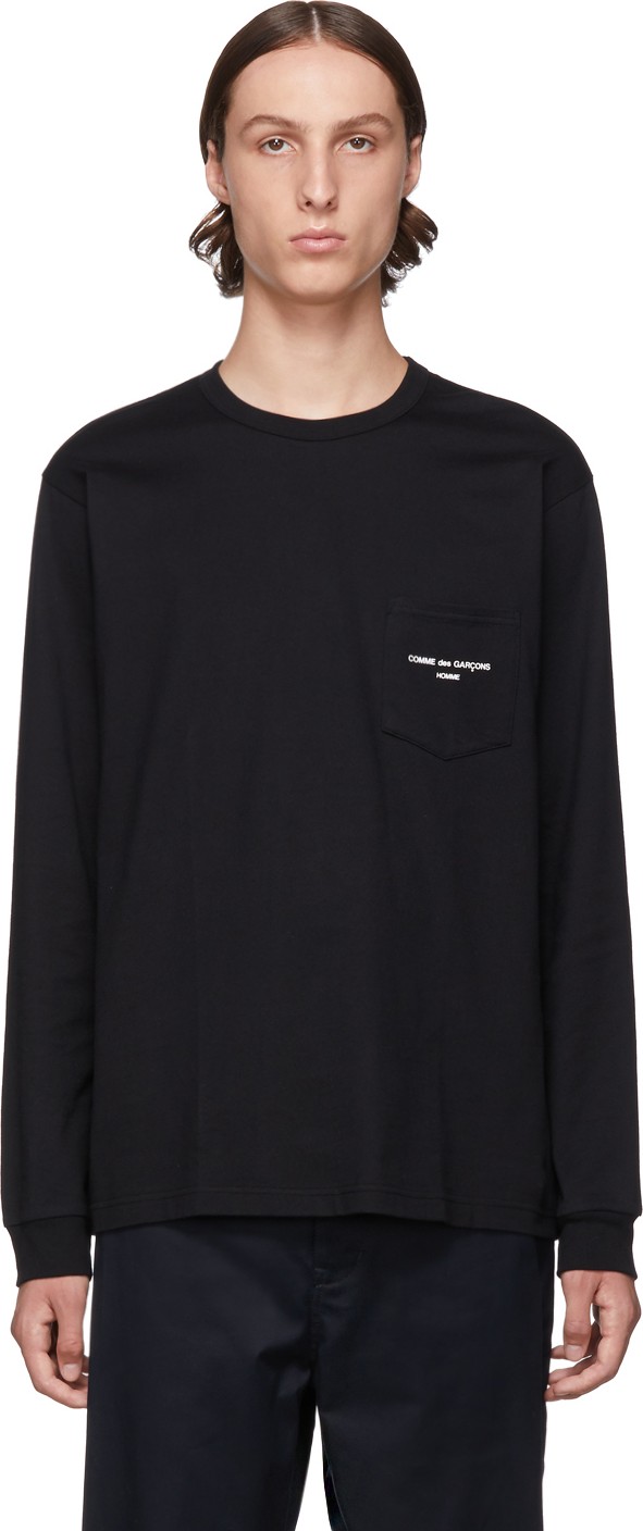 Comme des Garçons Homme Black Logo Long Sleeve T-Shirt