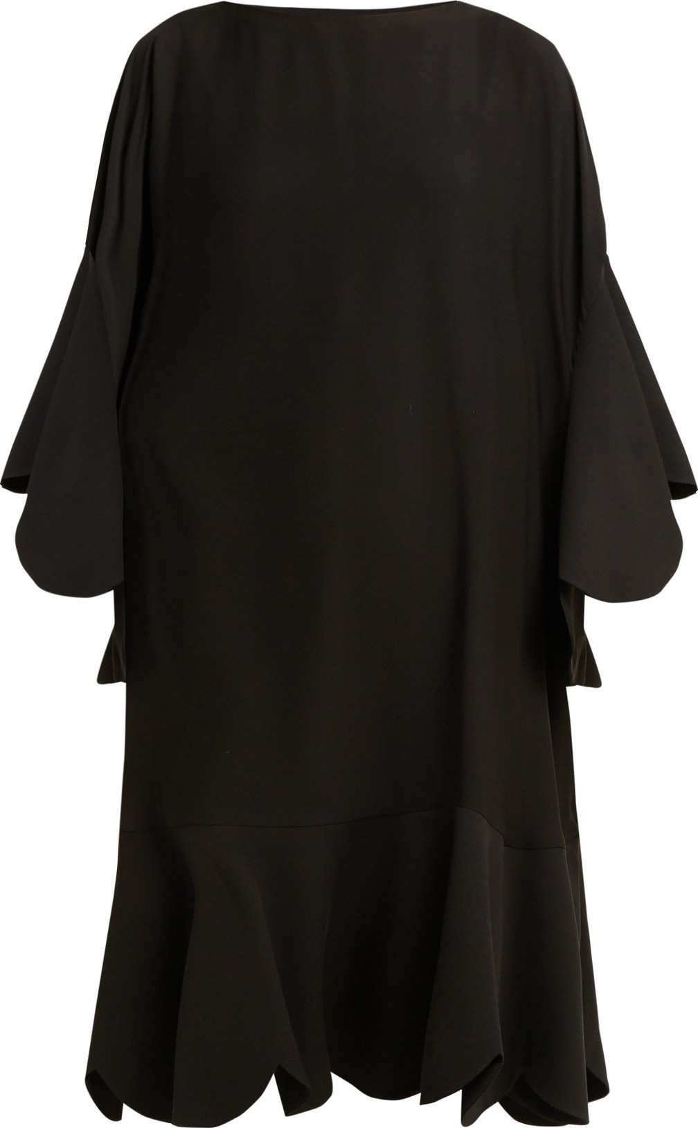 Valentino Scalloped-edge silk-georgette dress