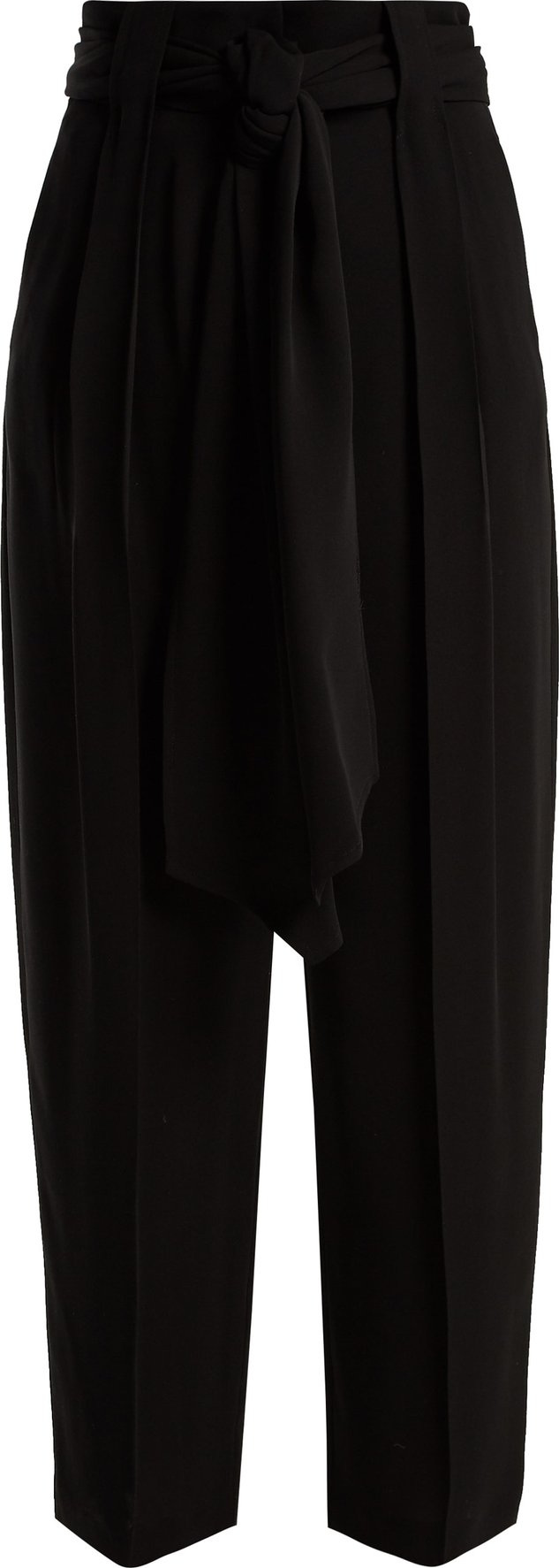 Valentino High-rise tie-waist silk-georgette trousers